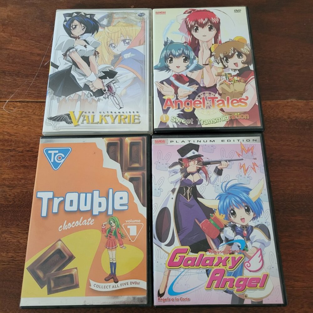 Lot of 4 Anime DVDs Galaxy Angel, Trouble Chocolate, and More...